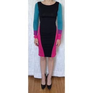BCBG Max Azria: Pink and blue tight dress